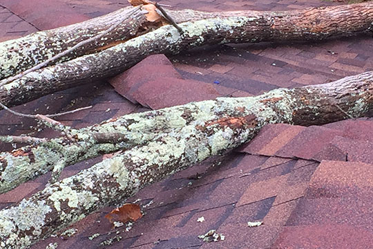 roof storm damage debris